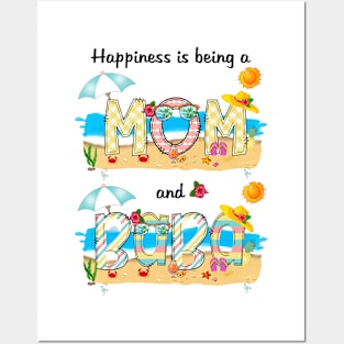 Happiness Is Being A Mom And Baba Summer Beach Happy Mother's Day Posters and Art